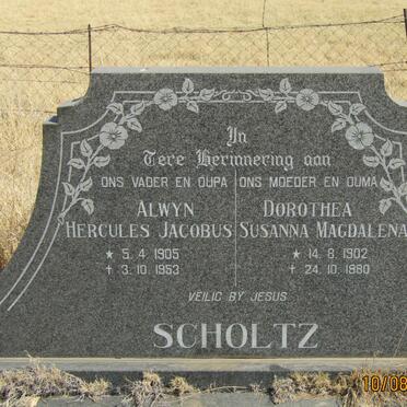 SCHOLTZ Alwyn Hercules Jacobus 1905-1953 &amp; Dorothea Susanna Magdalena 1902-1980