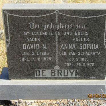 BRUYN David N., de 1885-1976 &amp; Anna Sophia VAN SCHALKWYK 1898-1972
