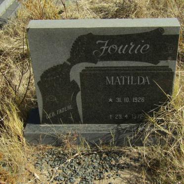 FOURIE Mathilda nee FADERL 1926-1972