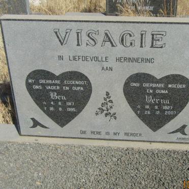 VISAGIE Ben 1917-1995 &amp; Verna 1927-2007