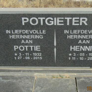 POTGIETER Pottie 1932-2015 :: POTGIETER Hennie 1937-2002