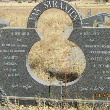 STRAATEN Matthys Jacobus, van 1919-1983 &amp; Janetta Susara LEONARD 1922-1992