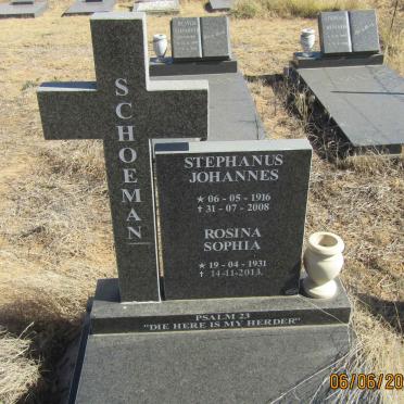 SCHOEMAN Stephanus Johannes 1916-2008 &amp; Rosina Sophia 1931-2013