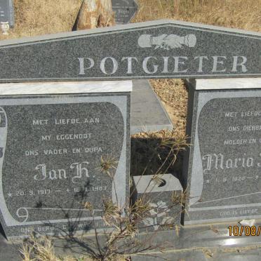 POTGIETER Jan K. 1917-1983 &amp; Maria J.M. 1920-