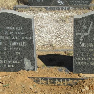 KEMP Andries Cornelis 1923-1994 &amp; Susanna Dorothea TERBLANCHE 1935-2016