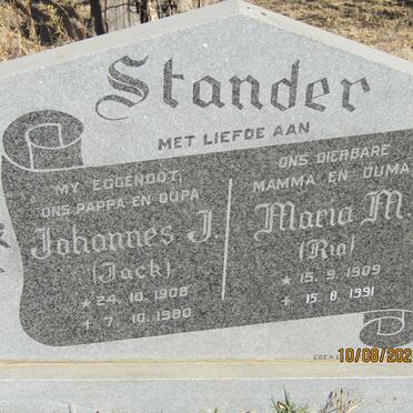 STANDER Johannes J. 1908-1980 &amp; Maria M. 1909-1991