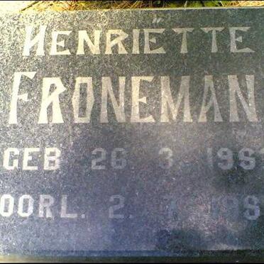 FRONEMAN Henriette 1983-1983