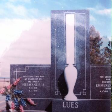LUES Hermanus J. 1919-1975 &amp; Emmerentia SNYMAN 1919-
