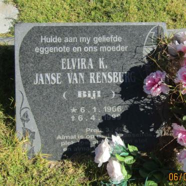 RENSBURG Elvira K., Janse van 1966-1999