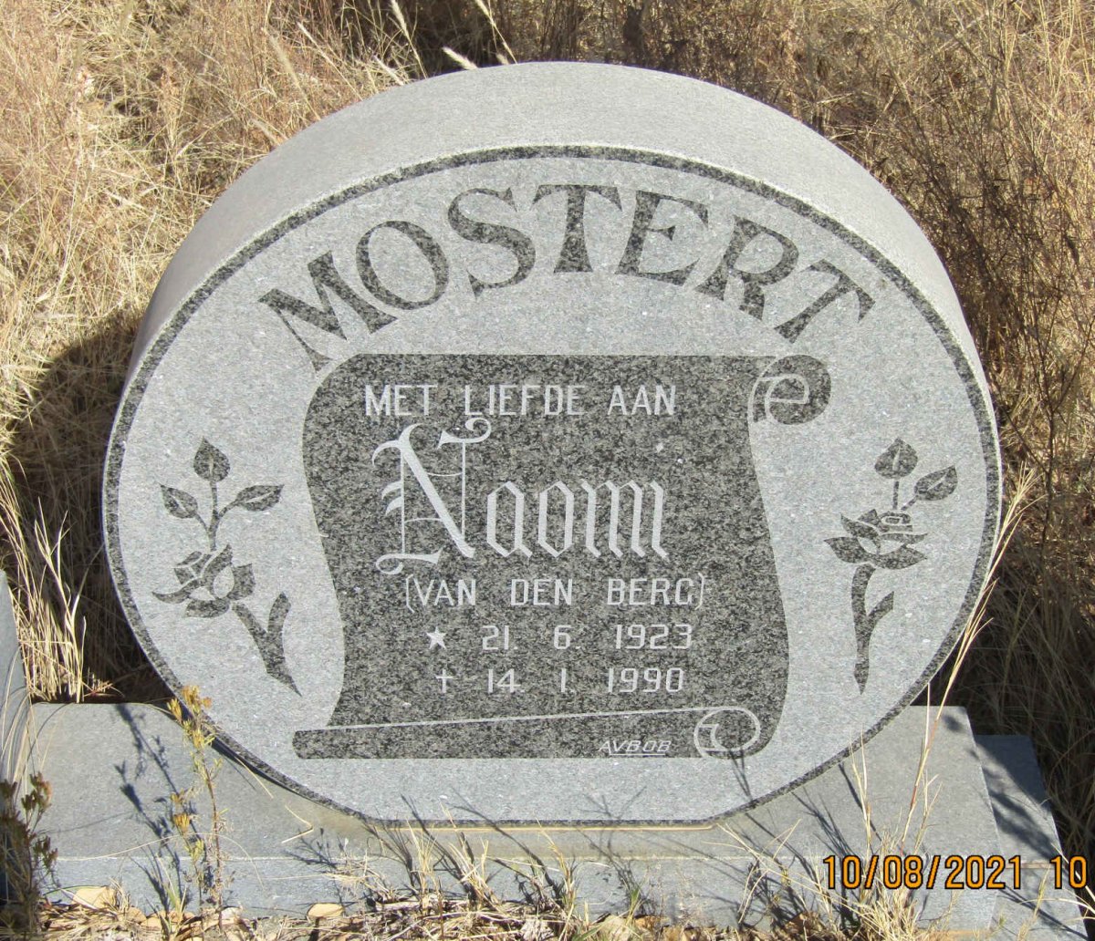 MOSTERT Naomi nee VAN DEN BERG 1923-1990