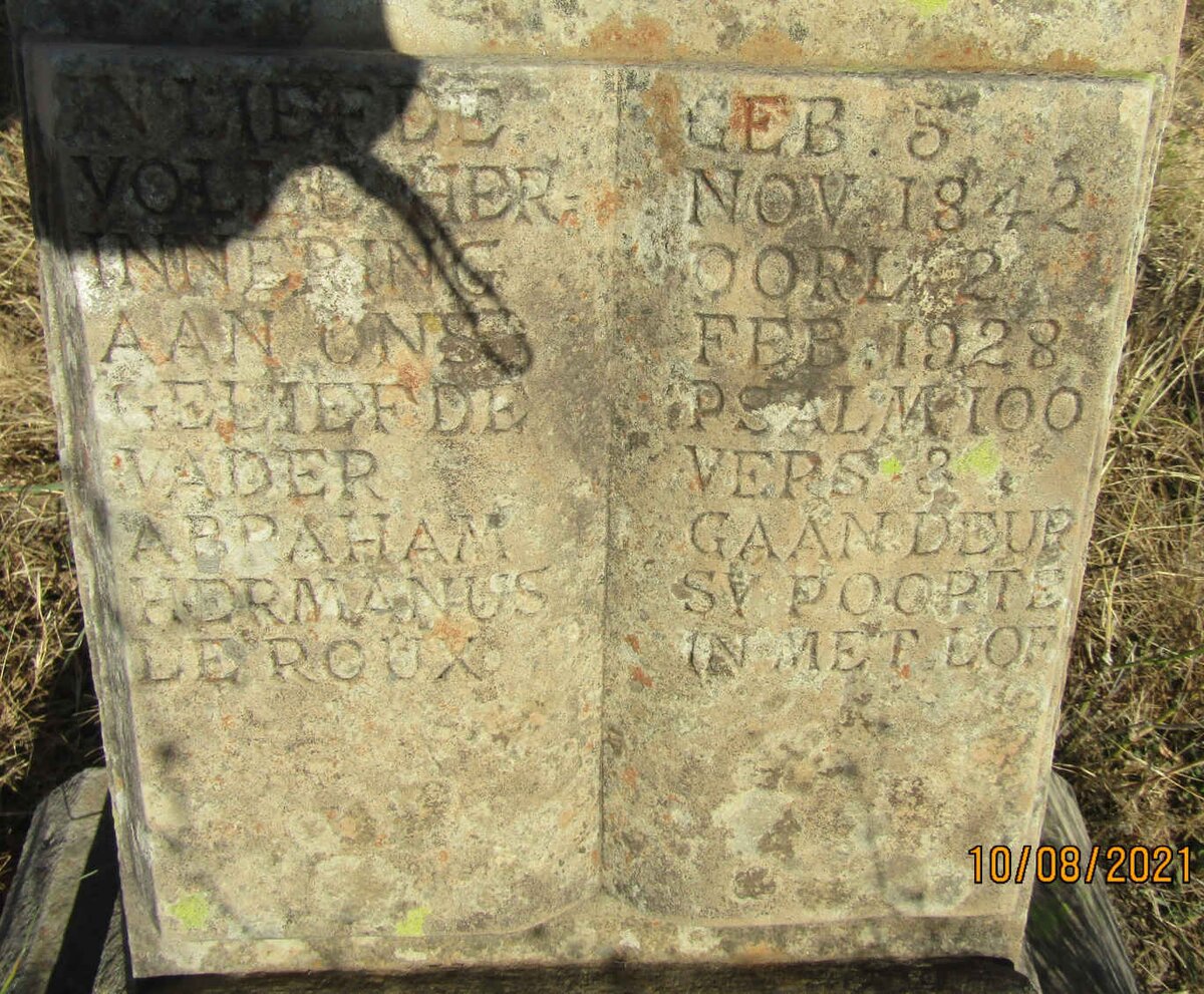 ROUX Abraham Hermanus, le 1842- 1928