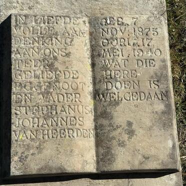 HEERDEN Stephanus Johannes, van 1875-1940