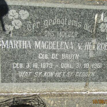 HEERDEN Martha Magdelena, van nee DE BRUYN 1879-1961