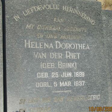 RIET Helena Dorothea, van der nee BRINK 1889-1937