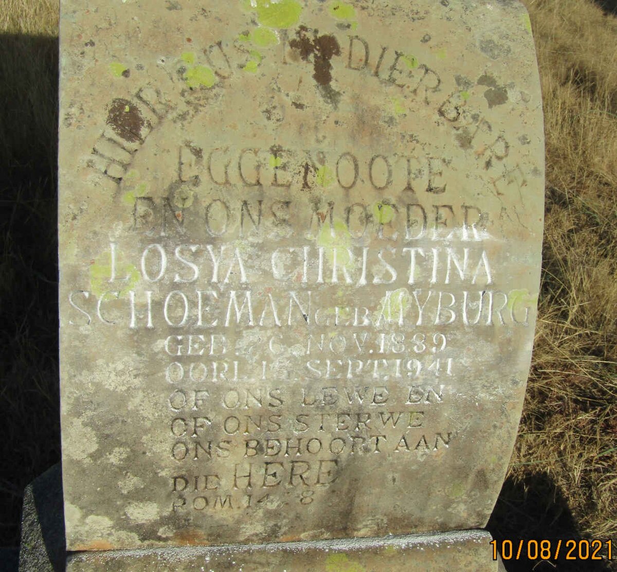 SCHOEMAN Losya Christina nee MYBURG 1889-1941