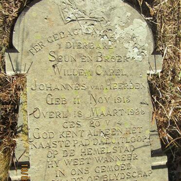HEERDEN Willem Carel Johannes, van 1915-1935