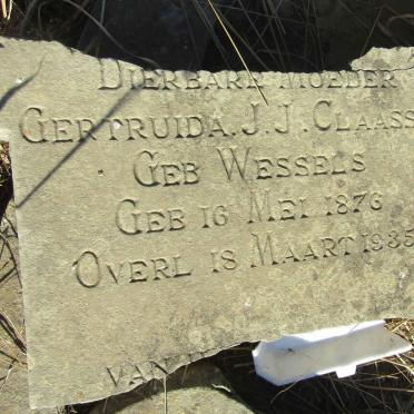 CLAASSEN Gertruida J.J. nee WESSELS 1876-1935