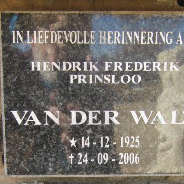 WALT Hendrik Frederik Prinsloo, van der 1925-2006