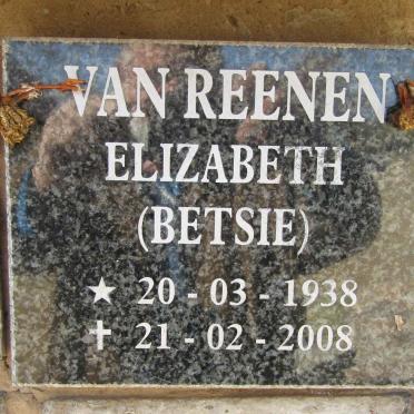 REENEN Elizabeth, van 1938-2008