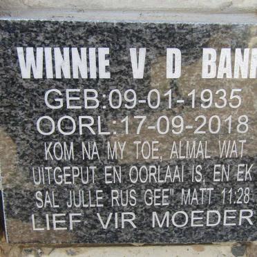 BANK Winnie, v.d. 1935-2018