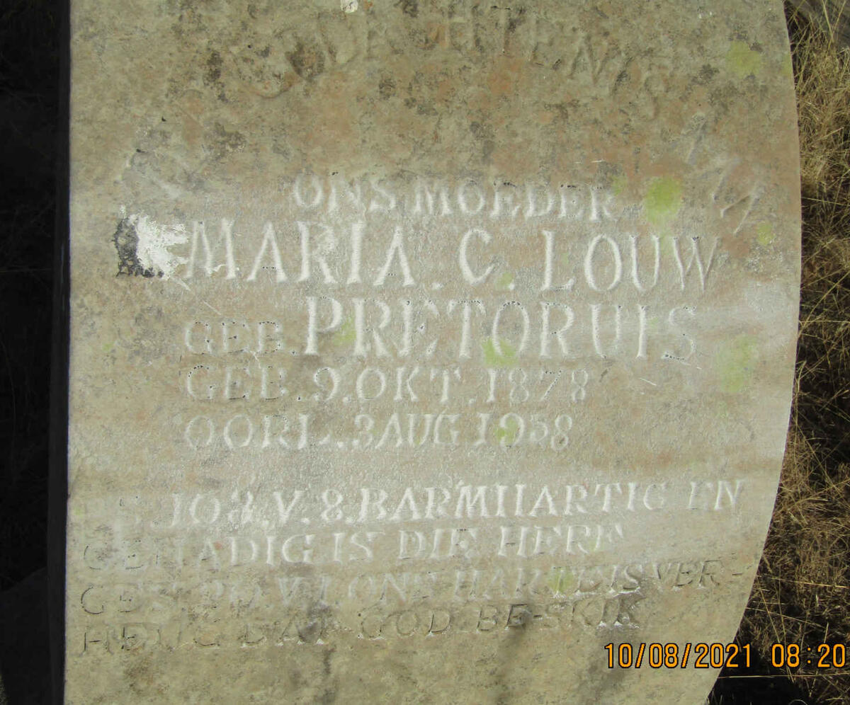 LOUW Maria C. nee PRETORIUS 1878-1958