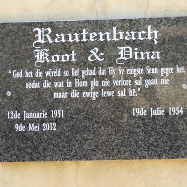 RAUTENBACH Koot 1951-2012 &amp; Dina 1954-