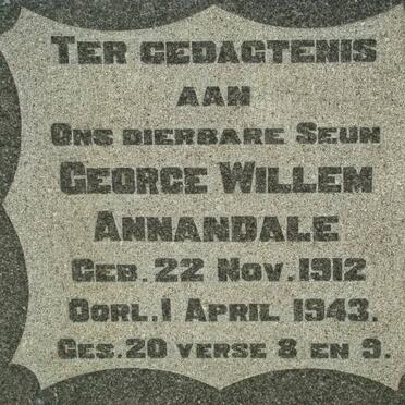 ANNANDALE George Willem 1912-1943