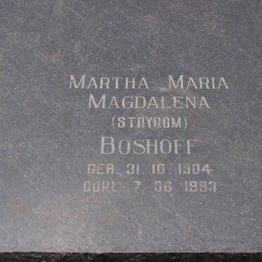BOSHOFF Martha Maria Magdalena nee STRYDOM 1904-1983