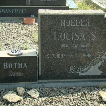 BOTHA Louisa S. nee V.D. BERG 1897-1985