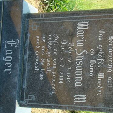 EAGER Maria Susanna W. 1912-2004