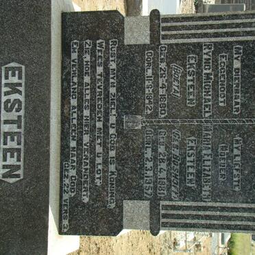 EKSTEEN Ryno Michael 1880-1942 &amp; Maria Elizabeth BOSHOFF 1881-1957