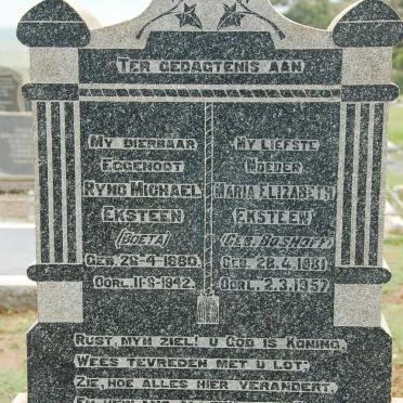 EKSTEEN Ryno Michael 1880-1942 &amp; Maria Elizabeth BOSHOFF 1881-1957