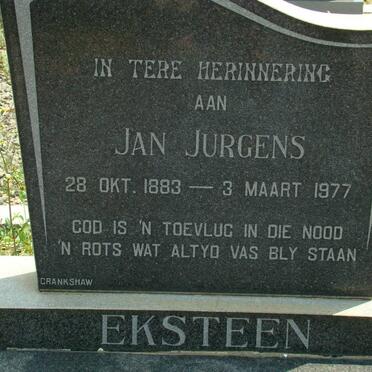 EKSTEEN Jan Jurgens 1883-1977