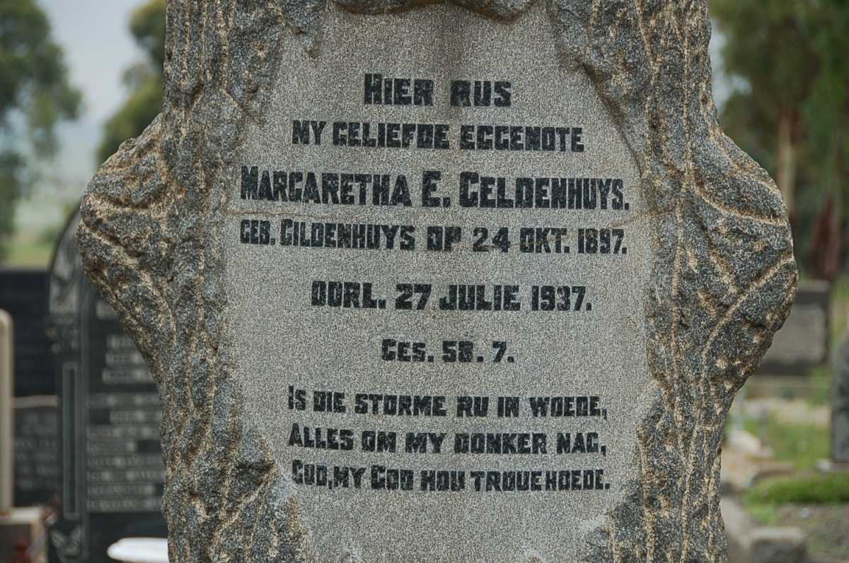 GELDENHUYS Margaretha E. nee GILDENHUYS 1897-1937