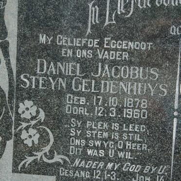 GELDENHUYS Daniel Jacobus Steyn 1878-1960 &amp; Maria Catharina Elizabeth PRINSLOO 1893-1973