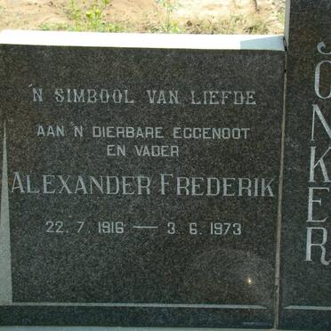 JONKER Alexander Frederik 1916-1973