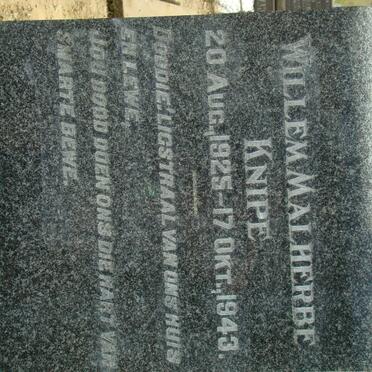 KNIPE Willem Malherbe 1925-1943