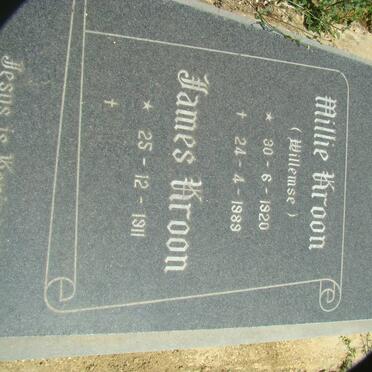 KROON James 1911-  &amp; Millie WILLEMSE 1920-1989