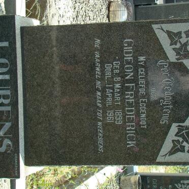 LOURENS Gideon Frederick 1899-1961