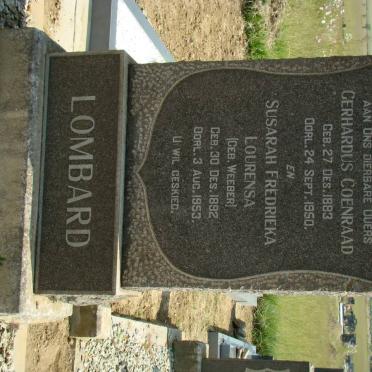 LOMBARD Gerhardus Coenraad 1883-1950 &amp; Susarah Frederieka Lourensa WEEBER 1892-1953
