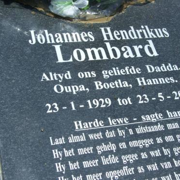 LOMBARD Johannes Hendrikus 1929-2011