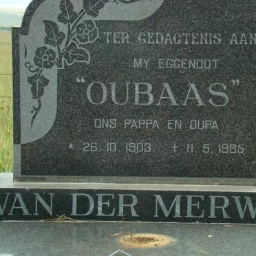 MERWE Oubaas, van der 1903-1985