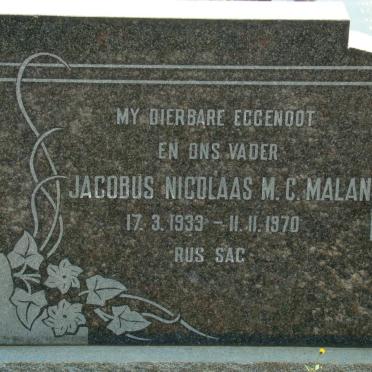 MALAN Jacobus Nicolaas M.C. 1933-1970