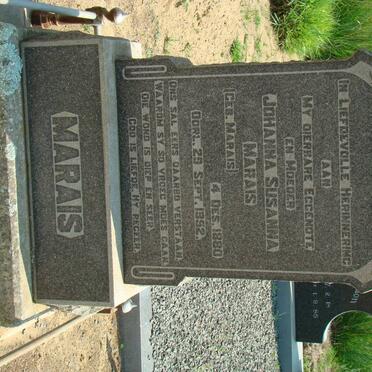 MARAIS Johanna Susanna nee MARAIS 1880-1952