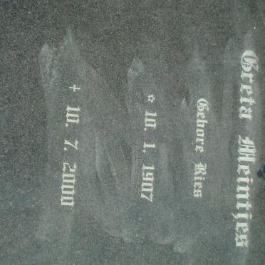 MEINTJES Greta nee RIES 1907-2000