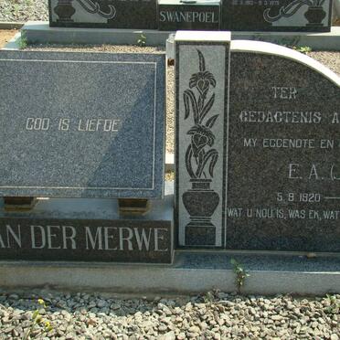 MERWE E.A., van der 1920-1972