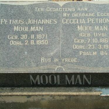 MOOLMAN Petrus Johannes 1871-1950 &amp; Cecelia Petronella UYS 1867-1954