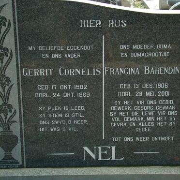 NEL Gerrit Cornelis 1902-1969 &amp; Francina Barendina 1906-2001