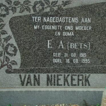 NIEKERK E.A., van 1919-1995