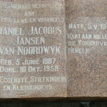 NOORDWYK Daniel Jacobus Jansen, van 1887-1958